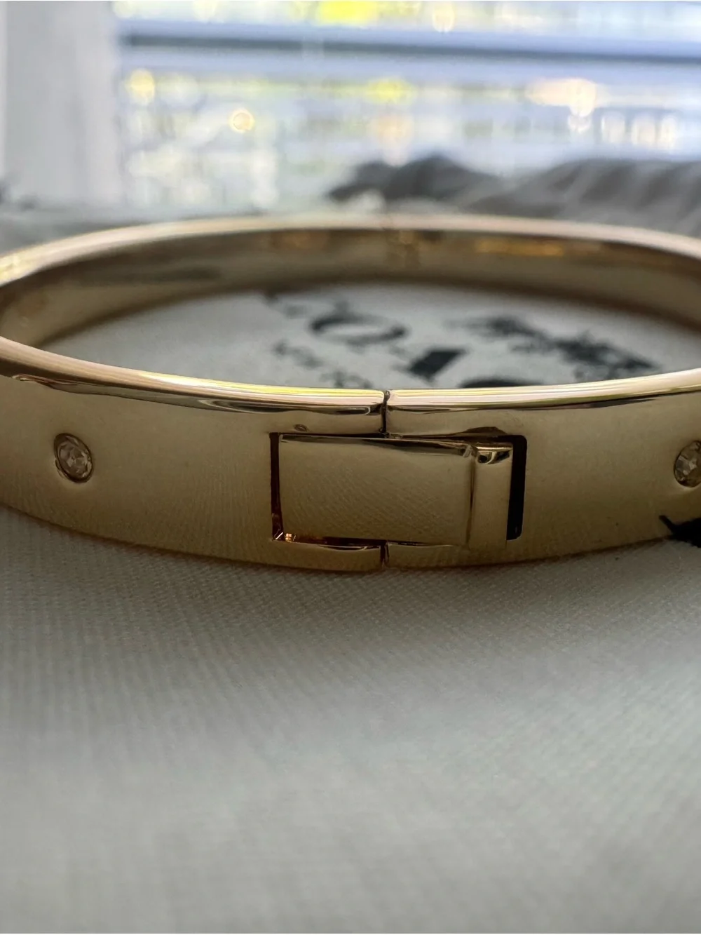 Coach Gold Tone Signature C Logo Bangle Bracelet